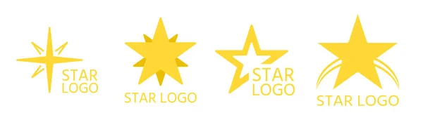 Conjunto de vector de icono de logotipo de estrella amarilla plana abstracta — Archivo Imágenes Vectoriales