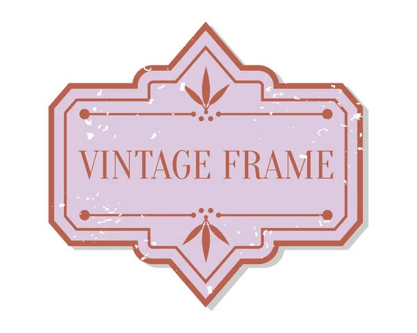 Retro vintage etiqueta única marco borde vector — Vector de stock