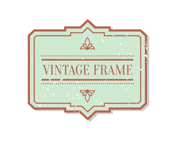 Retro vintage primer plano etiqueta marco borde vector — Vector de stock