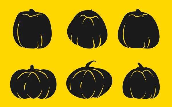 Ensemble vectoriel Halloween icône glyphe citrouille automne — Image vectorielle