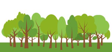 Düz ağaç ekolojisi doğa orman manzarası vektörü