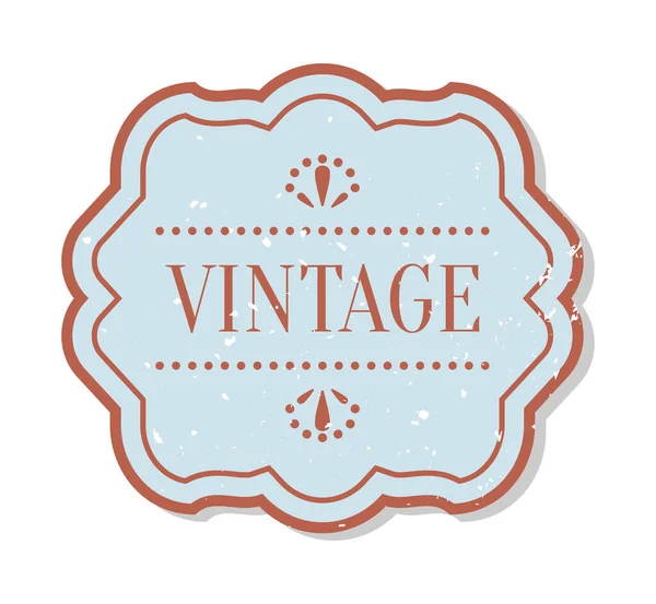 Retro vintage single label frame border vector — Stock Vector