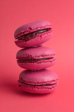 Lezzetli tatlı ahududu macarons