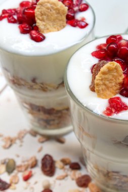 lezzetli yoğurt ve granola Kupası