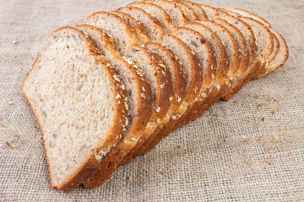 Vers Brood Segmenten Zak Achtergrond — Stockfoto