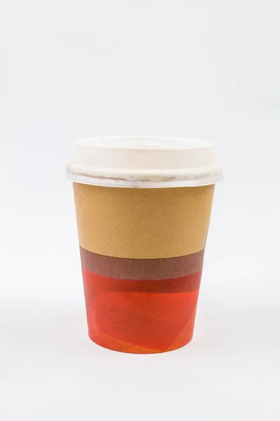 Паперова Чашка Кави Або Гарячого Напою Ізольована Білому Фоні — стокове фото