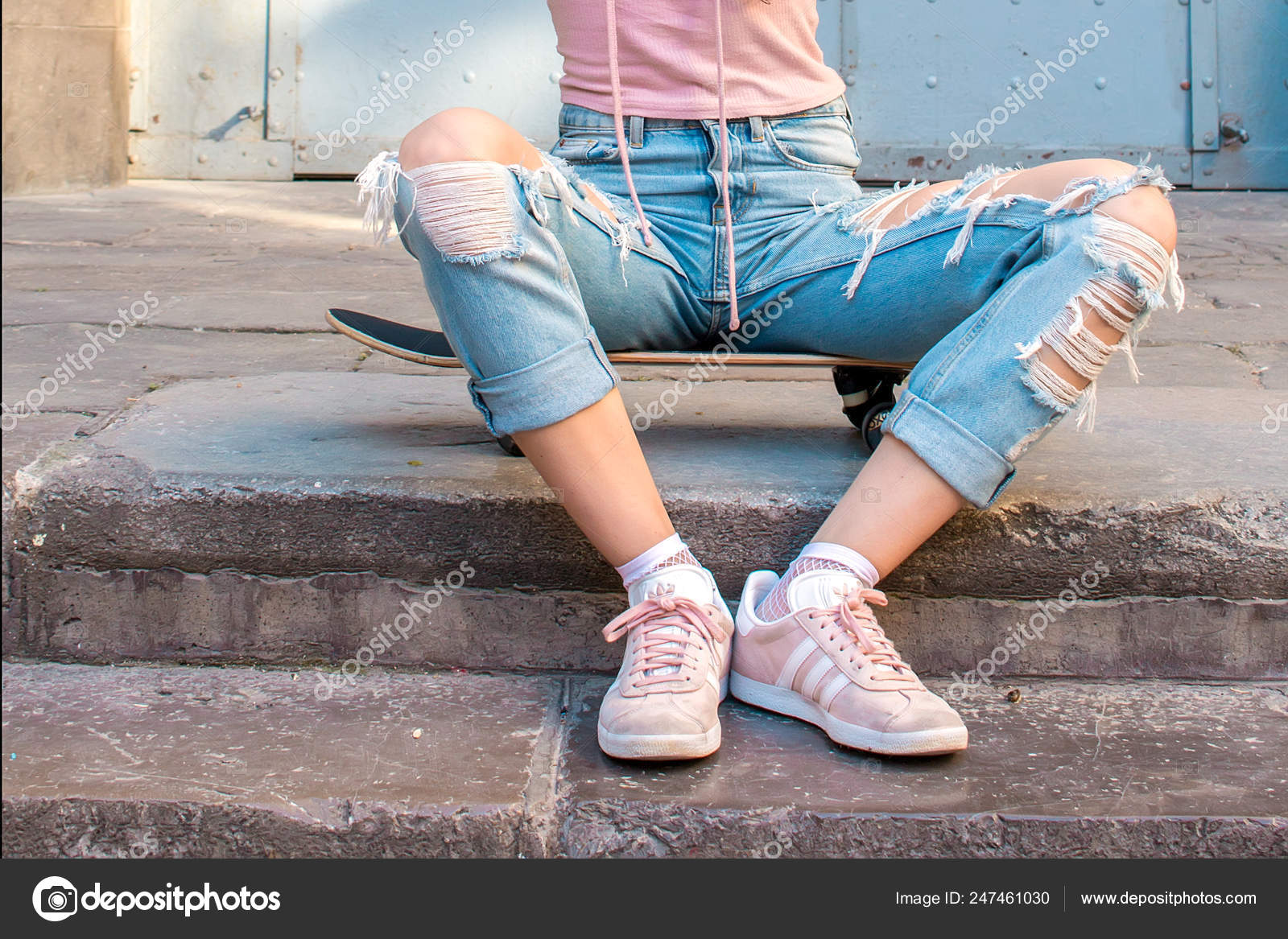 pink adidas shoes outfit