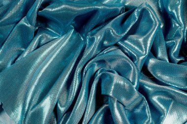Parlak lüks mavi Ipek doku