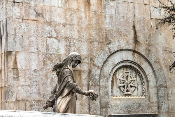 Anjo Pedra Lápide Cemitério — Fotografia de Stock