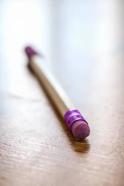 Pink Pencil Wooden Table — Stock Photo, Image