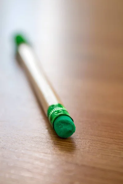 Green Pencil Wooden Table — Stock Photo, Image