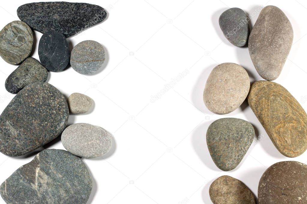 Beach Pebbles isolated on white background