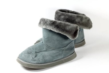 Kış beyaz arka plan üzerinde izole Boots Çift