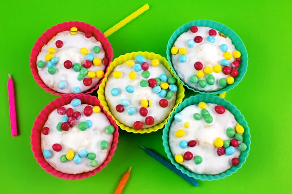 Leckere Bunte Süße Cupcakes — Stockfoto