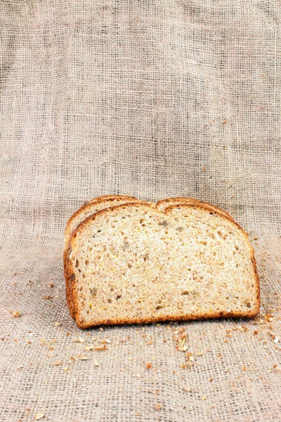 新鮮なパンのスライス袋背景 — ストック写真