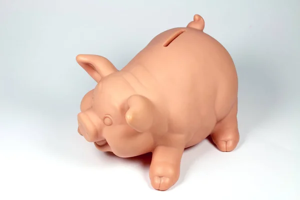 Roze Piggy Bank Geïsoleerd Wit — Stockfoto