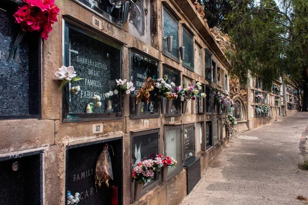 Barcelona Spain Сентября 2017 View Montjuic Cemetery September 2017 Barcelona — стоковое фото