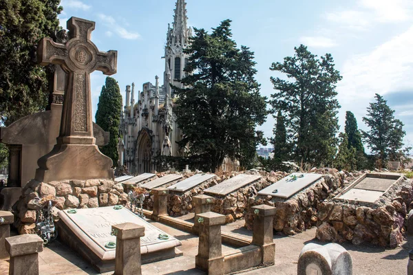 Barcelona Spain Сентября 2017 View Montjuic Cemetery September 2017 Barcelona — стоковое фото