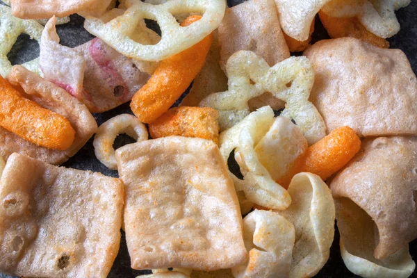 Snack Mix Black Rustic Table — Stock Photo, Image