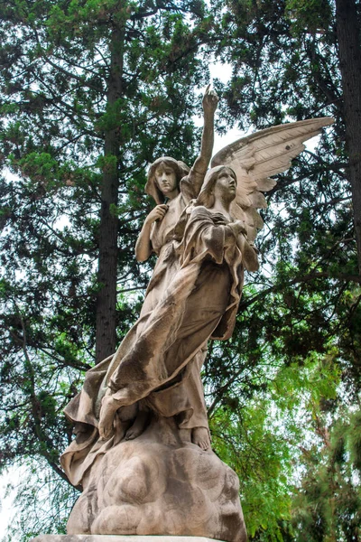 Anjo Pedra Lápide Cemitério — Fotografia de Stock