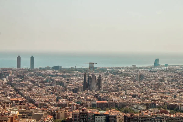 Barcelona Utsikt Från Berget — Stockfoto