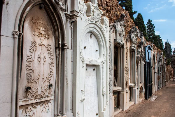 Barcelona Spain Сентября 2017 View Montjuic Cemetery September 2017 Barcelona — стоковое фото