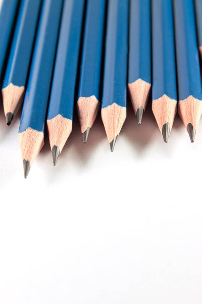 blue pencils isolated on white background