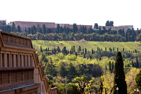 Barcelone Espagne Avril 2018 Vue Sur Jardin Montjuic — Photo