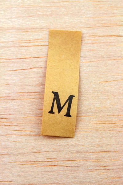 Close Shot Word Made Stickers Attached Wooden Surface — Stock Photo, Image