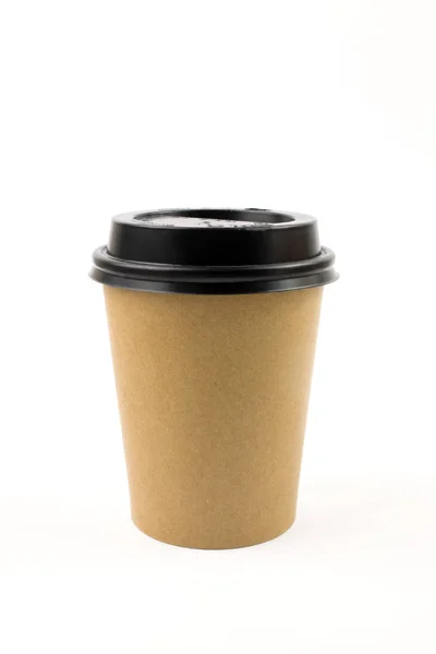 kağıt bardak kahve veya sıcak içecek olarak izole beyaz arka plan