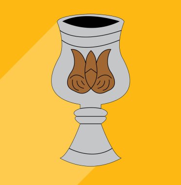 Renk arka plan, basit vektör çizim Koniv kase