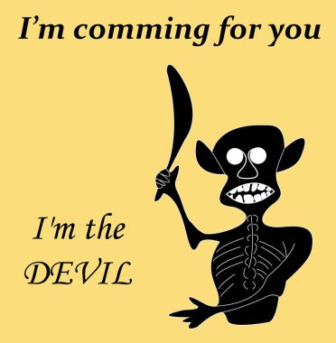 Cadılar Bayramı kartı şablonu, basit vektör çizim 