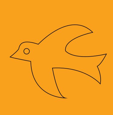 kuş simgesi, sadece vektör illüstrasyon 