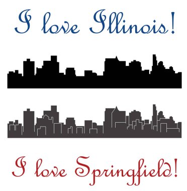 düz şehir siluetleri, basit vektör çizim seti 