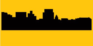 düz şehir silueti, basit vektör çizim 