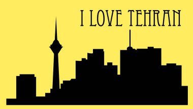 düz şehir silueti, basit vektör çizim 