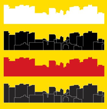 Dhaka şehir silueti renkli arka plan üzerinde 