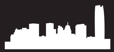 düz şehir silueti, basit vektör çizim 