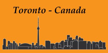 Toronto şehir silueti renkli arka plan üzerinde 