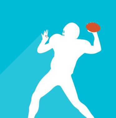 Rugby player siluet renk arka plan üzerinde   