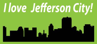 Jefferson city siluet renkli arka plan üzerinde 