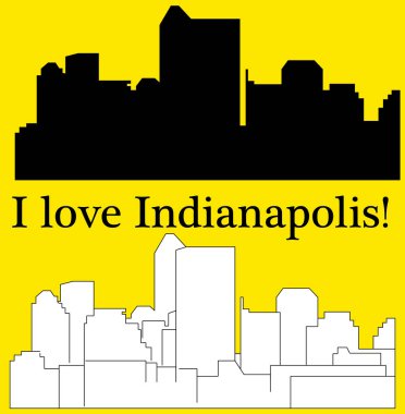 Indianapolis şehir silueti renkli arka plan üzerinde 