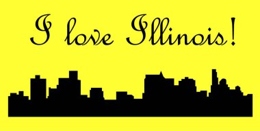 düz şehir silueti, basit vektör çizim 