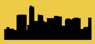 düz şehir silueti, basit vektör çizim 