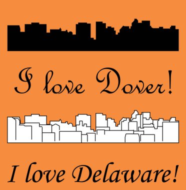 Dover şehir silueti renkli arka plan üzerinde 