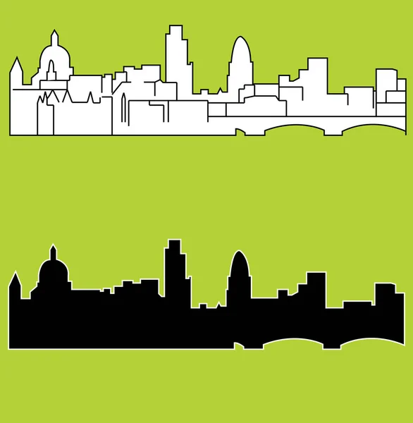 Platte City Silhouet Eenvoudige Vectorillustratie — Stockvector