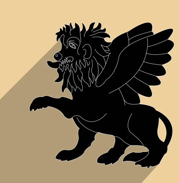 色付きの背景のライオンのシルエット — ストックベクタ