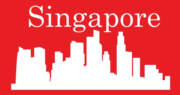 Singapore Silhueta Cidade Sobre Fundo Colorido — Vetor de Stock