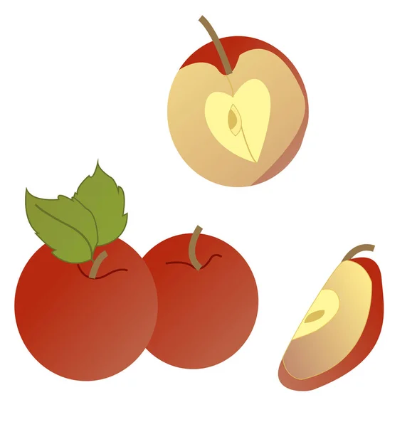 Apples Color Background Simple Vector Illustration — Stock Vector