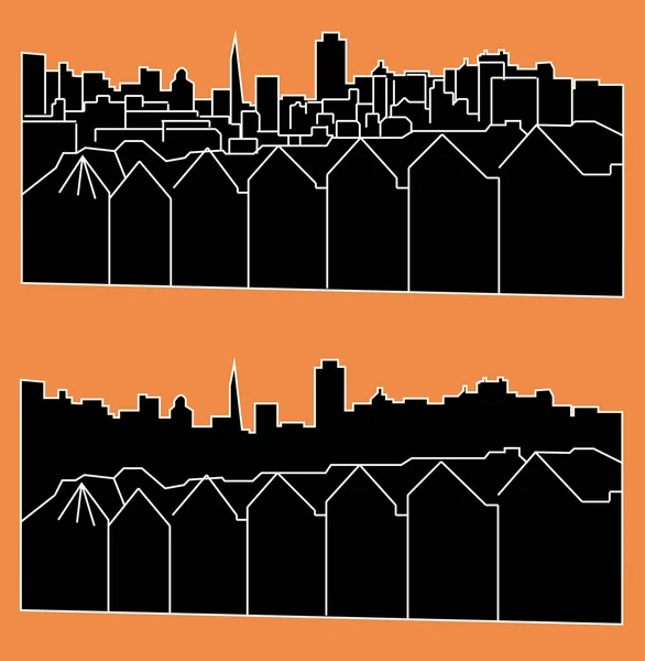 San Francisco Città Silhouette Sfondo Colorato — Vettoriale Stock